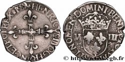 HENRI III Huitième d écu, croix de face 1589 La Rochelle