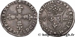 HENRI III Huitième d écu, croix de face 1589 Paris