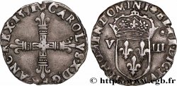CHARLES X, CARDINAL DE BOURBON Huitième d écu, croix de face 1591 Nantes