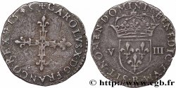 CHARLES X, CARDINAL DE BOURBON Huitième d écu, croix de face 1593 Rouen