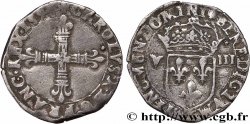 CHARLES X, CARDINAL DE BOURBON Huitième d écu, croix de face 1594 Nantes