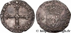 CHARLES X, CARDINAL DE BOURBON Huitième d écu, croix de face 1595 Dinan