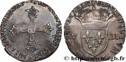 HENRI IV LE GRAND Huitième d écu, croix couronnée de face 1590 Rennes