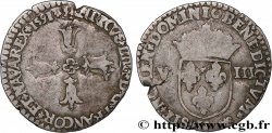 HENRI IV LE GRAND Huitième d écu, croix feuillue de face 1591 La Rochelle