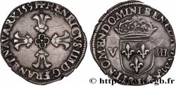 HENRI IV LE GRAND Huitième d écu, croix feuillue de face 1591 Bayonne