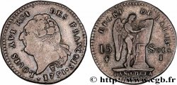 LOUIS XVI 15 sols dit au génie , type FRANCOIS 1791 Limoges