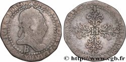 HENRI III Demi-franc au col plat 1587 Rouen