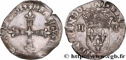 HENRY III Quart d écu, croix de face 1589 Nantes