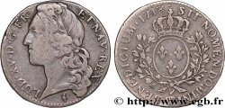 LOUIS XV  THE WELL-BELOVED  Demi-écu aux branches d’olivier, tête ceinte d’un bandeau 1748 Lille