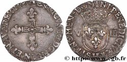 HENRY IV Huitième d écu, croix bâtonnée et fleurdelisée de face 1608 La Rochelle