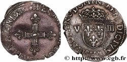 HENRI IV LE GRAND Huitième d écu, croix bâtonnée et fleurdelisée de face 1608 La Rochelle