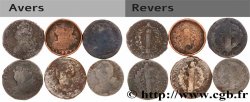LOUIS XVI 2 sols dit  au faisceau , types divers, lot de 6 ex. n.d. Ateliers divers