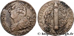 LOUIS XVI 2 sols dit  au faisceau , type FRANÇOIS 1792 Paris