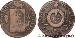 CONVENZIONE NAZIONALE 1 sol dit  à la table de loi  1793 Marseille