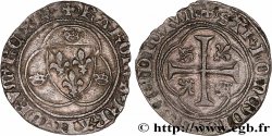 CHARLES VII LE VICTORIEUX Blanc à la couronne, légende fautive “STI” n.d. Villefranche-de-Rouergue