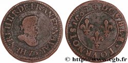 HENRI IV LE GRAND Double tournois, 1er type 1607 Lyon pour Grenoble TB+