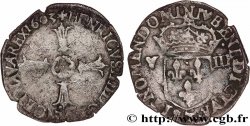 HENRI IV LE GRAND Huitième d écu, croix feuillue de face 1603 Nantes