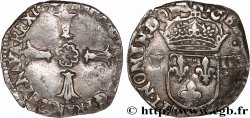 HENRI IV LE GRAND Huitième d écu, croix bâtonnée et fleurdelisée de face 1604 Nantes TB+