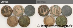 LOUIS XVI (MONARQUE CONSTITUTIONNEL) 2 sols dit au faisceau , types divers, lot de 5 ex. 1792 Ateliers divers