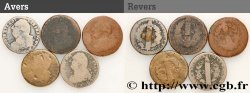 LOUIS XVI 2 sols dit au faisceau , types divers, lot de 5 ex. n.d. Ateliers divers