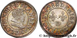 LOUIS XIII LE JUSTE Denier tournois en argent 1628 Lyon SUP