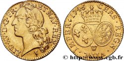 LOUIS XV DIT LE BIEN AIMÉ Louis d’or aux écus ovales, tête ceinte d’un bandeau 1746 Lille