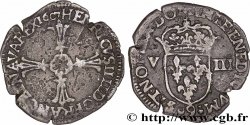 HENRY IV Huitième d écu, croix feuillue de face 1607 Rennes