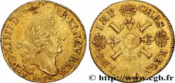 LOUIS XIV LE GRAND OU LE ROI SOLEIL Double louis d or aux quatre L 1696 Toulouse