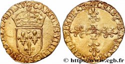 CHARLES IX Écu d or au soleil, 1er type 1565 La Rochelle TTB