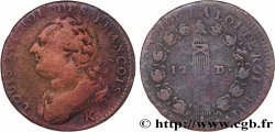 LOUIS XVI 12 deniers dit au faisceau , type FRANCOIS 1792 Bordeaux