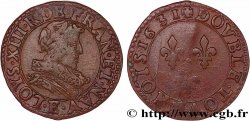 LOUIS XIII LE JUSTE Double tournois, type 1 de Tours 1631 Tours