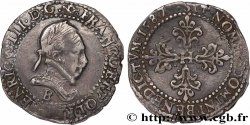 HENRI III Demi-franc au col plat 1587 Rouen
