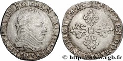 THE LEAGUE. COINAGE IN THE NAME OF HENRY III Demi-franc au col plat 1593 Toulouse