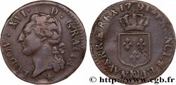 LOUIS XVI Demi-sol dit  à l écu  1791 Marseille TTB