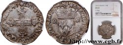 LOUIS XIV LE GRAND OU LE ROI SOLEIL Quart d écu, titulature côté croix 1647 Bayonne SPL64