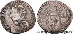 CHARLES IX Teston, 2e type 1564 La Rochelle TB+