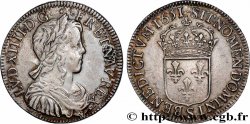 LOUIS XIV LE GRAND OU LE ROI SOLEIL Demi-écu, portrait à la mèche longue 1651 Troyes TTB/TTB+