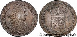 LOUIS XIV LE GRAND OU LE ROI SOLEIL Écu de Béarn, portrait apollinien 1668 Pau TTB+