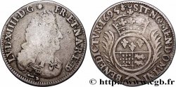 LOUIS XIV LE GRAND OU LE ROI SOLEIL Quart d écu de Béarn aux palmes 1695 Pau TB/TB+