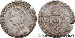 CHARLES IX Demi-teston, 2e type 1569 La Rochelle