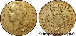 LOUIS XV DIT LE BIEN AIMÉ Double louis d’or aux écus ovales, tête ceinte d’un bandeau 1756 Pau