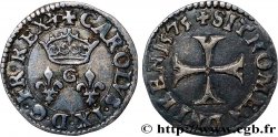 CHARLES IX Denier tournois à la couronne (essai ?) 1575 Poitiers