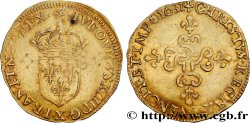 LOUIS XIII Écu d or au soleil, à la croix anillée fleurdelisée 1631 Amiens