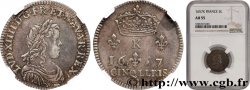 LOUIS XIV LE GRAND OU LE ROI SOLEIL Essai de la pièce de cinq liards (pièce de 15 deniers tournois) 1657 Bordeaux SUP55
