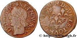 LOUIS XIII LE JUSTE Double tournois, type de Warin 1643 La Rochelle
