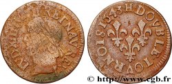 LOUIS XIII LE JUSTE Double tournois, type de Warin 1643 La Rochelle