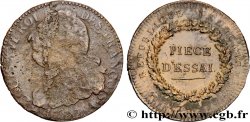 LOUIS XVI (MONARQUE CONSTITUTIONNEL) Essai de Dupré d’un demi-écu sur une pièce de 2 sols 1793 Paris