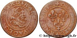 LOUIS XIII LE JUSTE Double tournois, type 8 1632 Lyon
