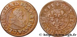 LOUIS XIII  Double tournois, type 8 1633 Lyon