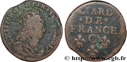 LOUIS XIV LE GRAND OU LE ROI SOLEIL Liard de cuivre, type 5 1657 Caen